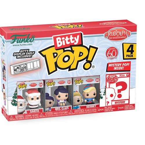 Rudolph the Red-Nosed Reindeer Santa Funko Bitty Pop! Mini-Figure 4-Pack