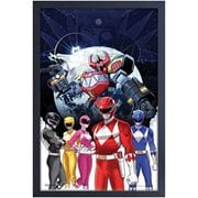 Power Rangers with Megazord in Space Framed Art Print
