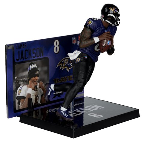 NFL SportsPicks 2025 Baltimore Ravens Lamar Jackson Alternate Jersey 7-Inch Scale Posed Figure