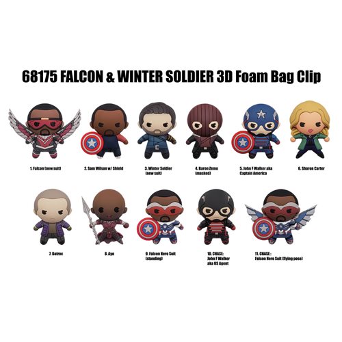 The Falcon and Winter Soldier Figural Bag Clip Random 6-Pack