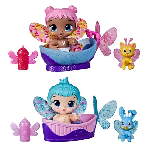 Baby Alive Glo Pixies Bubble Sunny and Aqua Flutter Glow-In-The-Dark Pixie Minis Dolls 2-Pack - Set