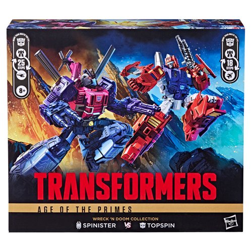 Transformers Age of the Primes Wreck 'n Doom Collection Topspin vs Spinister