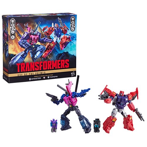 Transformers Age of the Primes Wreck 'n Doom Collection Topspin vs Spinister