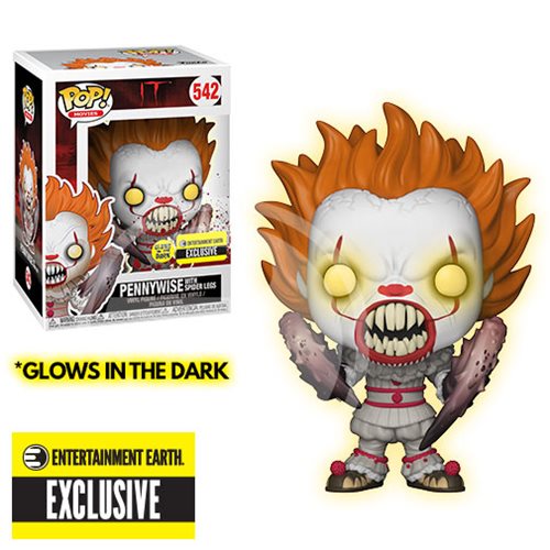 It Pennywise with Spider Legs Glow-in-the-Dark Pop! Vinyl Figure #227 - Entertainment Earth Exclusive