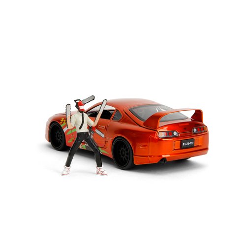 Hollywood Rides Chainsaw Man 1995 Toyota Supra 1:24 Scale Die-Cast Metal Vehicle with Chainsaw Man F