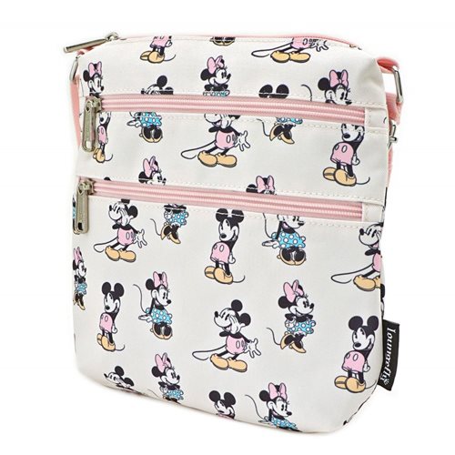 Mickey and Minnie Mouse Pastel Nylon Crossbody Purse