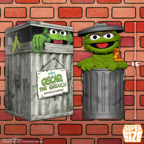 Sesame Street Oscar The Grouch SuperSize Vinyl Figure