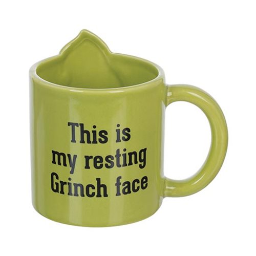 Dr. Seuss Grinchmas Resting Face 20 oz. Bas Relief Ceramic Mug