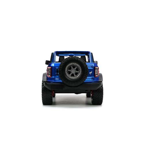 Just Trucks 2021 Ford Bronco Candy Blue 1:24 Scale Die-Cast Metal Vehicle with Tire Rack
