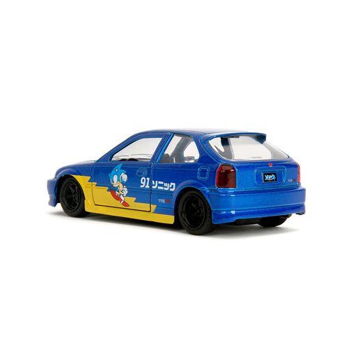 Hollywood Rides Sonic the Hedgehog Classic 1997 Honda Civic Type R 1:32 Scale Die-Cast Metal Vehicle