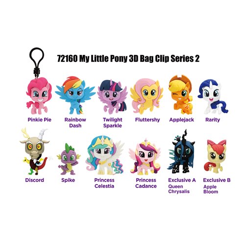 My Little Pony Series 2 3D Foam Bag Clip Display Case of 24