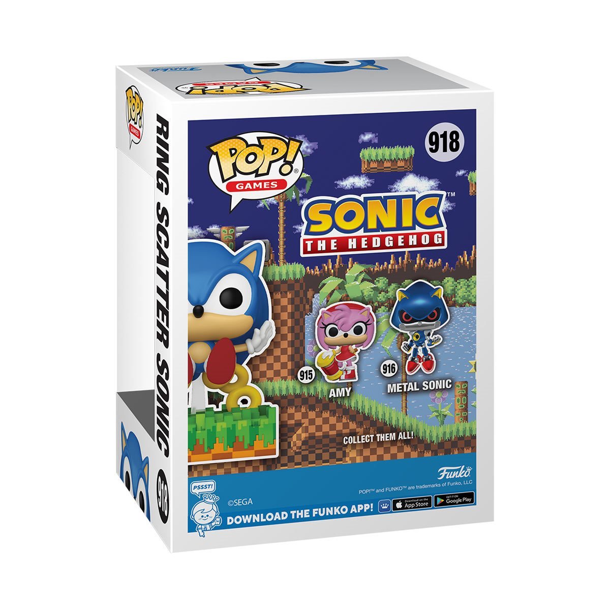 Sonic the Hedgehog Ring Scatter Sonic Funko Pop! Vinyl Figure #918 -  Previews Exclusive