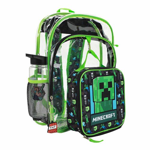 Minecraft Creeper Clear Youth Backpack 5-Piece Set