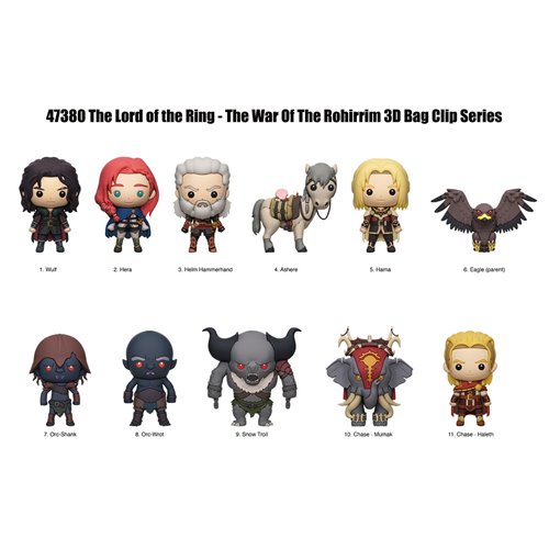 The Lord of the Rings: The War of the Rohirrim 3D Foam Bag Clip Display Case of 24