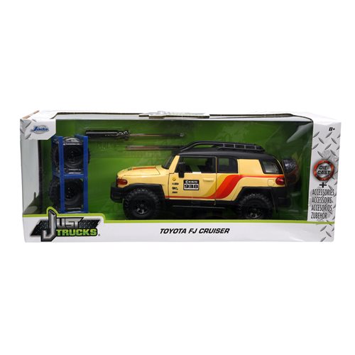 Just Trucks Toyota FJ Cruiser Yellow 1:24 Scale Die-Cast Metal Vehicle with Tire Rack